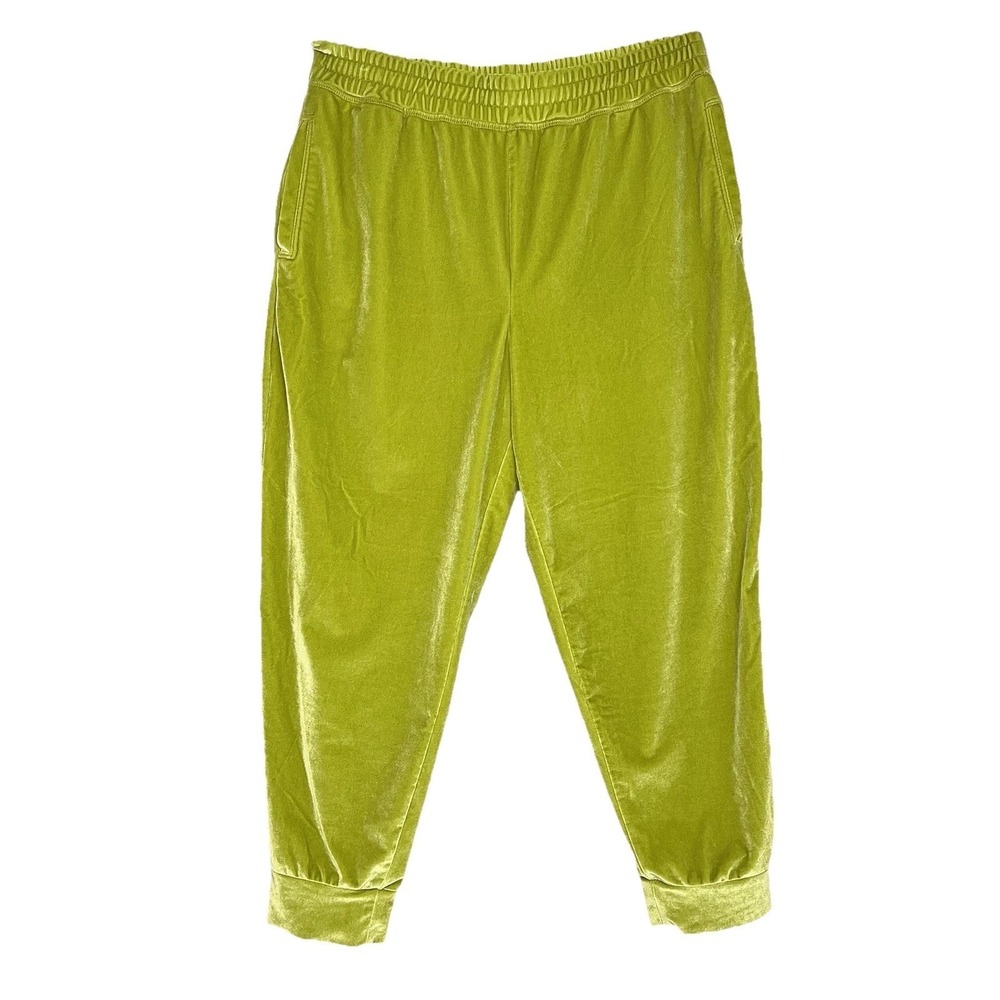 Fabletics Daria Womens Velour Jogger‎ Pants Acid Green XXL